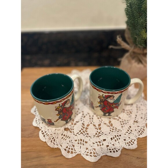 Vintage '91 Kris Kringle Potpourri Press Christmas Mugs - Picture 2 of 10